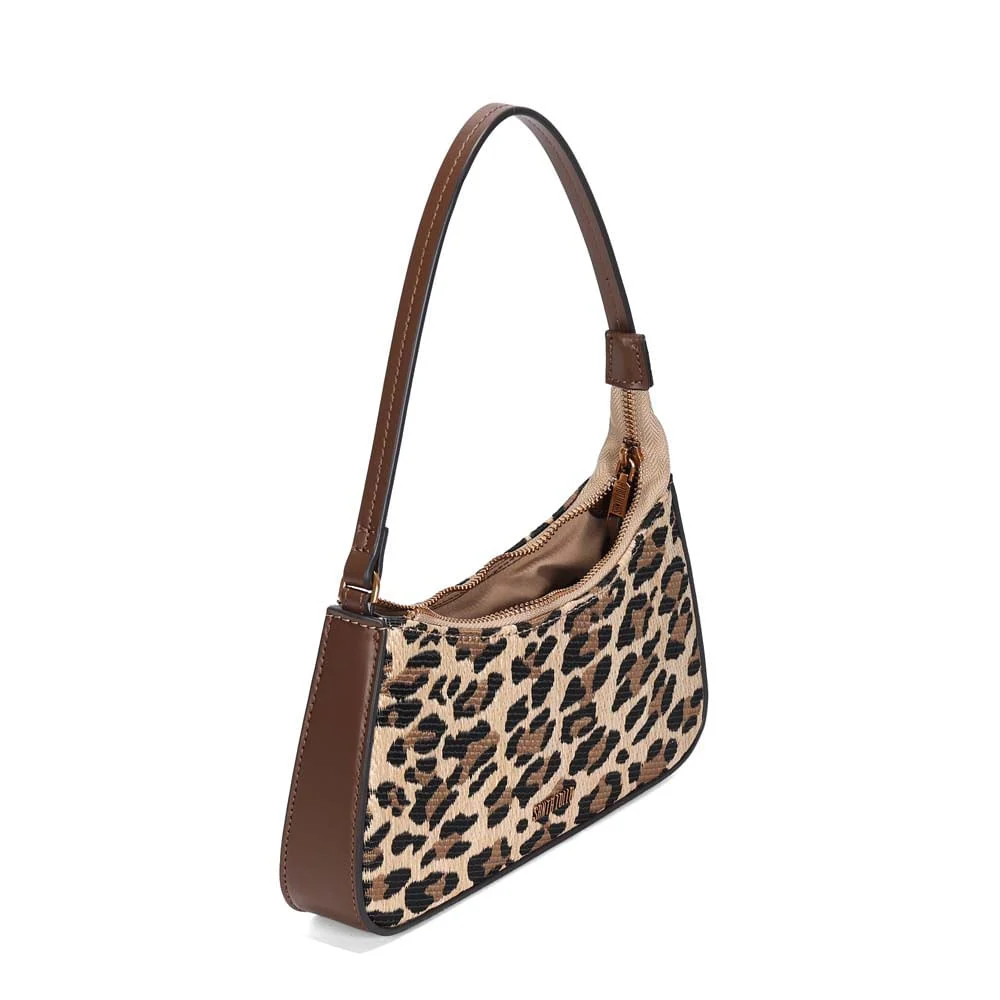 Bolsa Baguete Média Tramado Animal Print Onça - vista 3 de 3