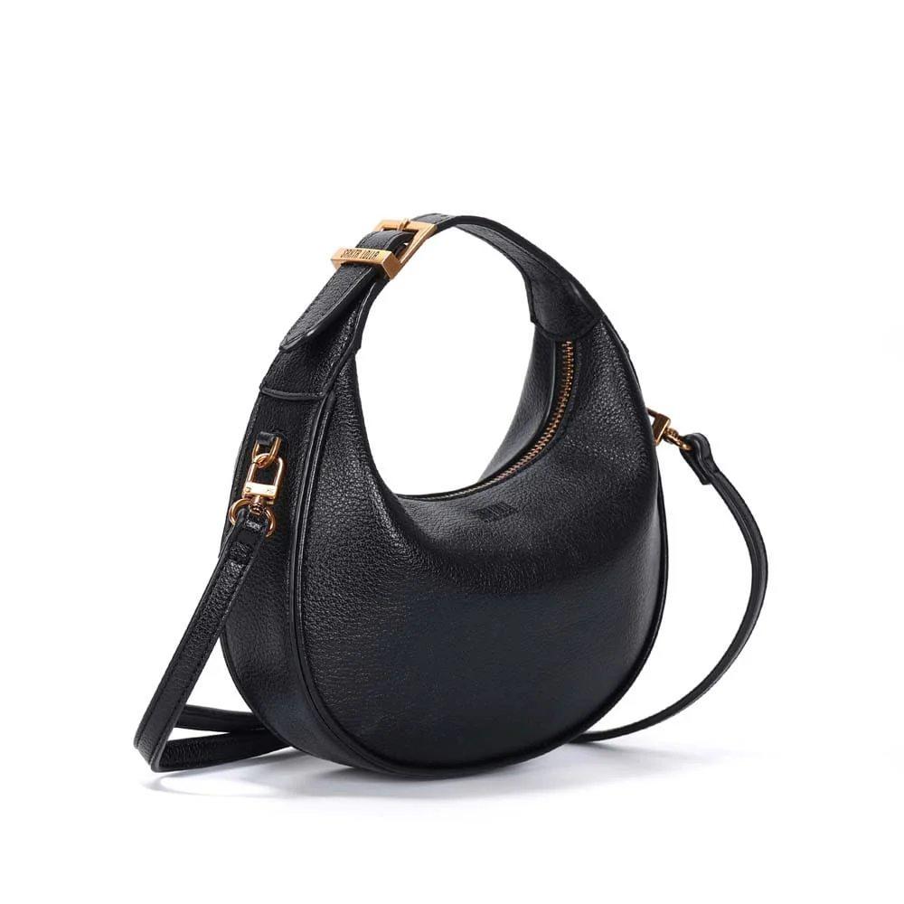 Bolsa Hobo Média Floater Texturizado Preto - vista 2 de 3