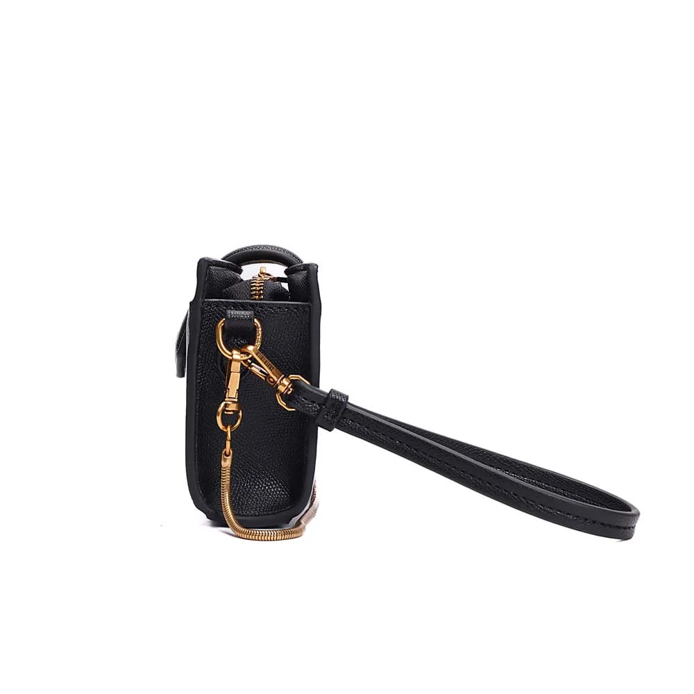 Bolsa Carteira Risco Preto Alça Metalizada - vista 4 de 7