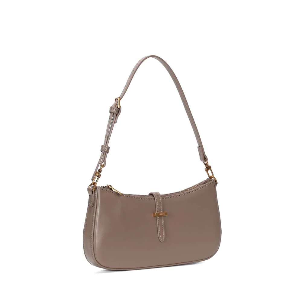 Bolsa Baguete Média Estruturada Soft Liso Cinza Fog - vista 2 de 3