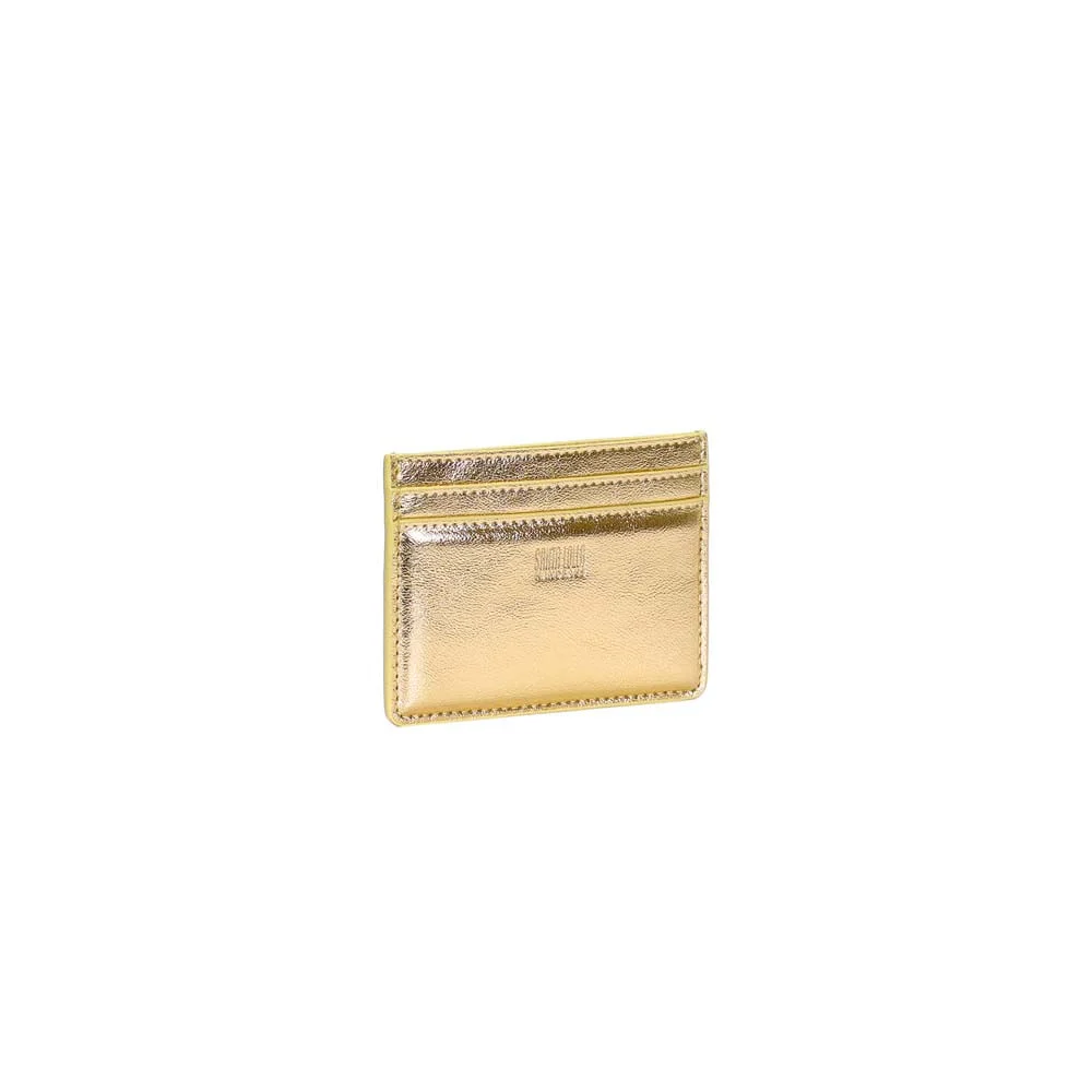 Porta Cartão Pequeno Metalizado Dourado - vista 2 de 3
