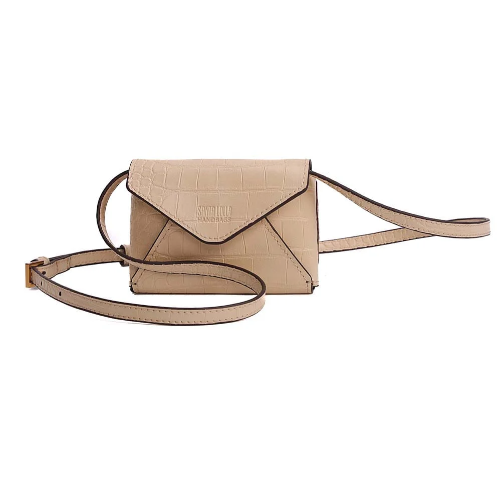 Bolsa Porta Cartão Croco Amarelo Transversal - vista 3 de 7