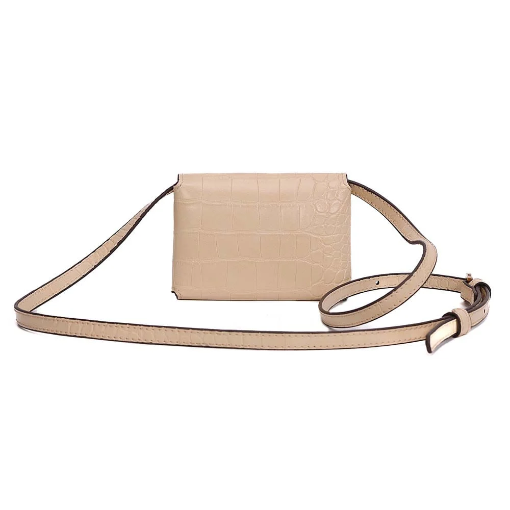 Bolsa Porta Cartão Croco Amarelo Transversal - vista 5 de 7