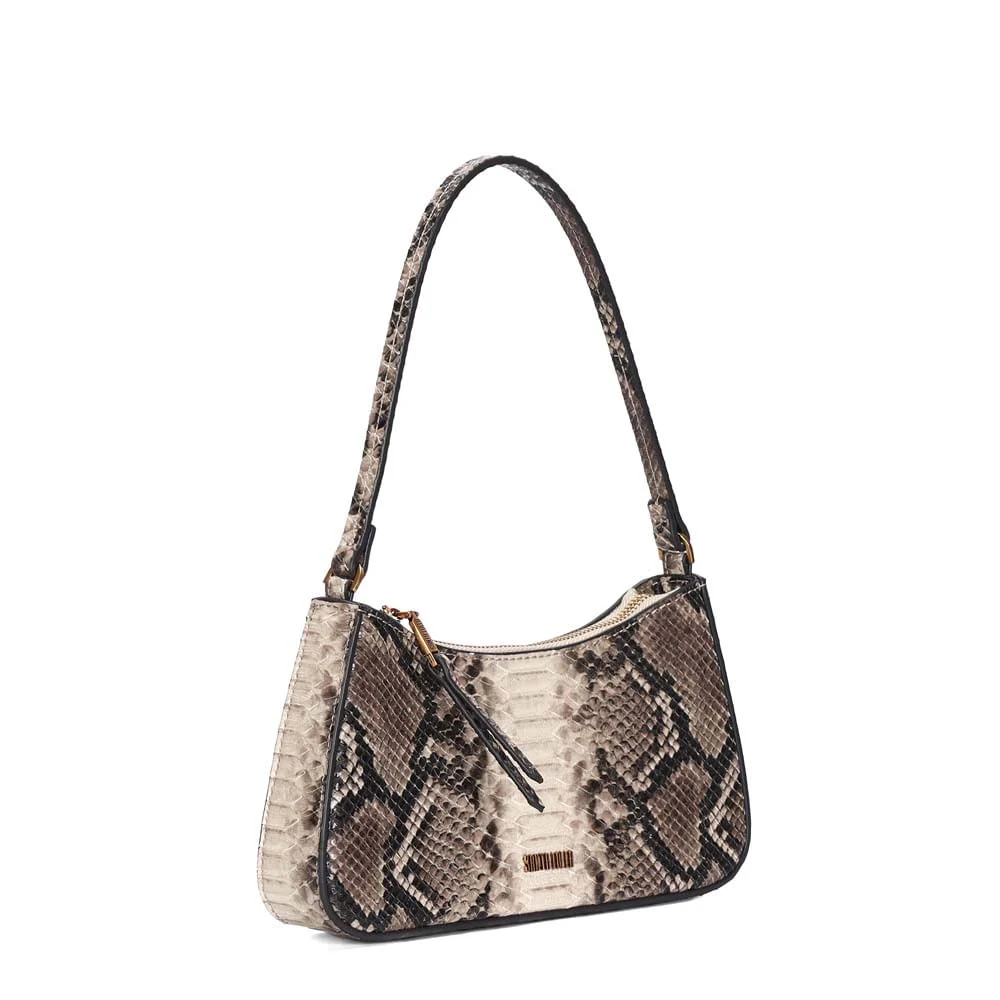 Bolsa Baguete Média Estampa Animal Print Cobra - vista 2 de 3