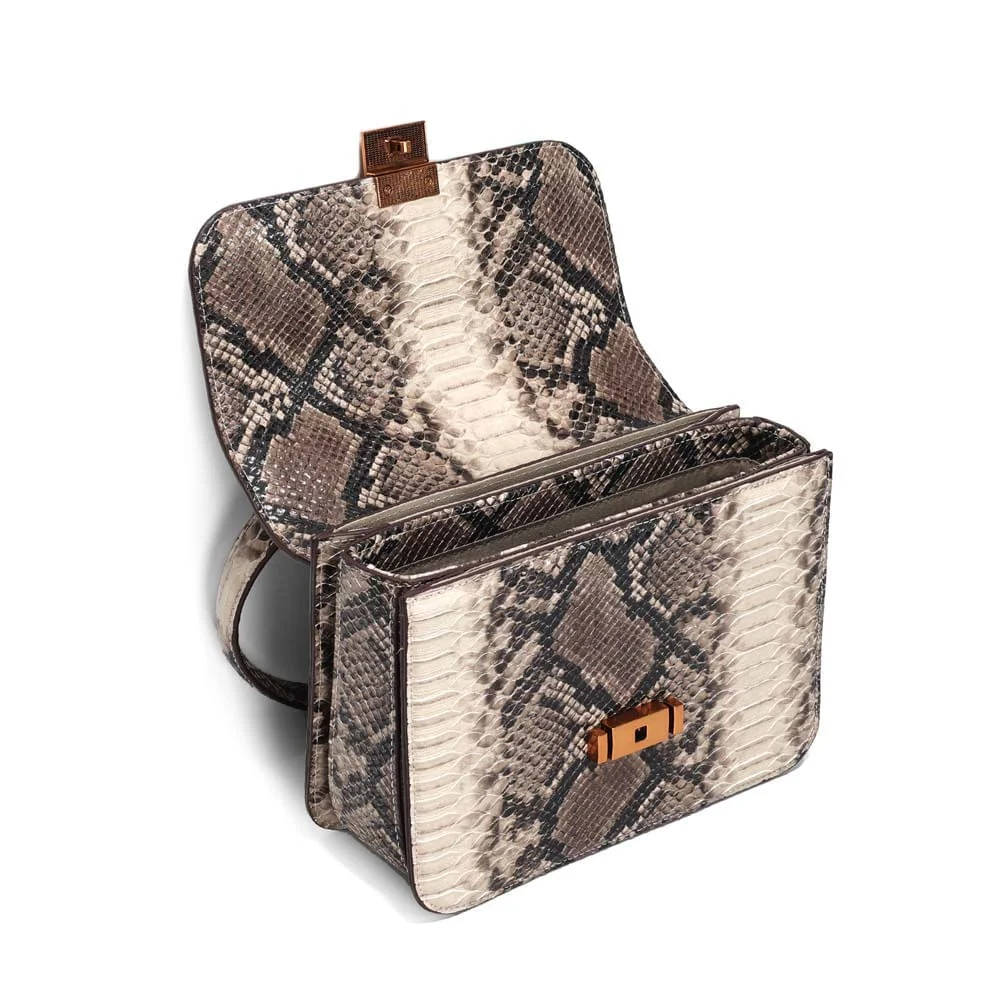 Bolsa Média Animal Print Cobra Alça De Ombro - vista 4 de 4