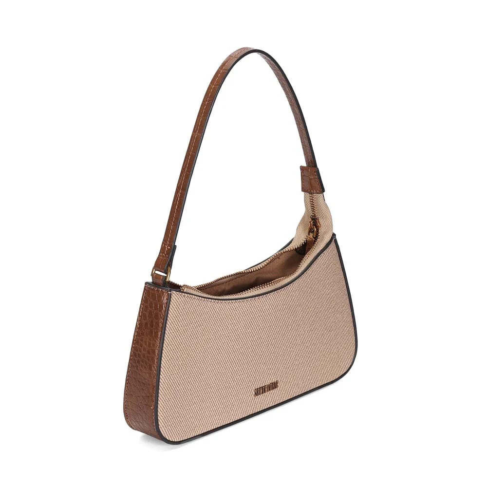 Bolsa Baguete Média Canvas Bege Areia - vista 2 de 2