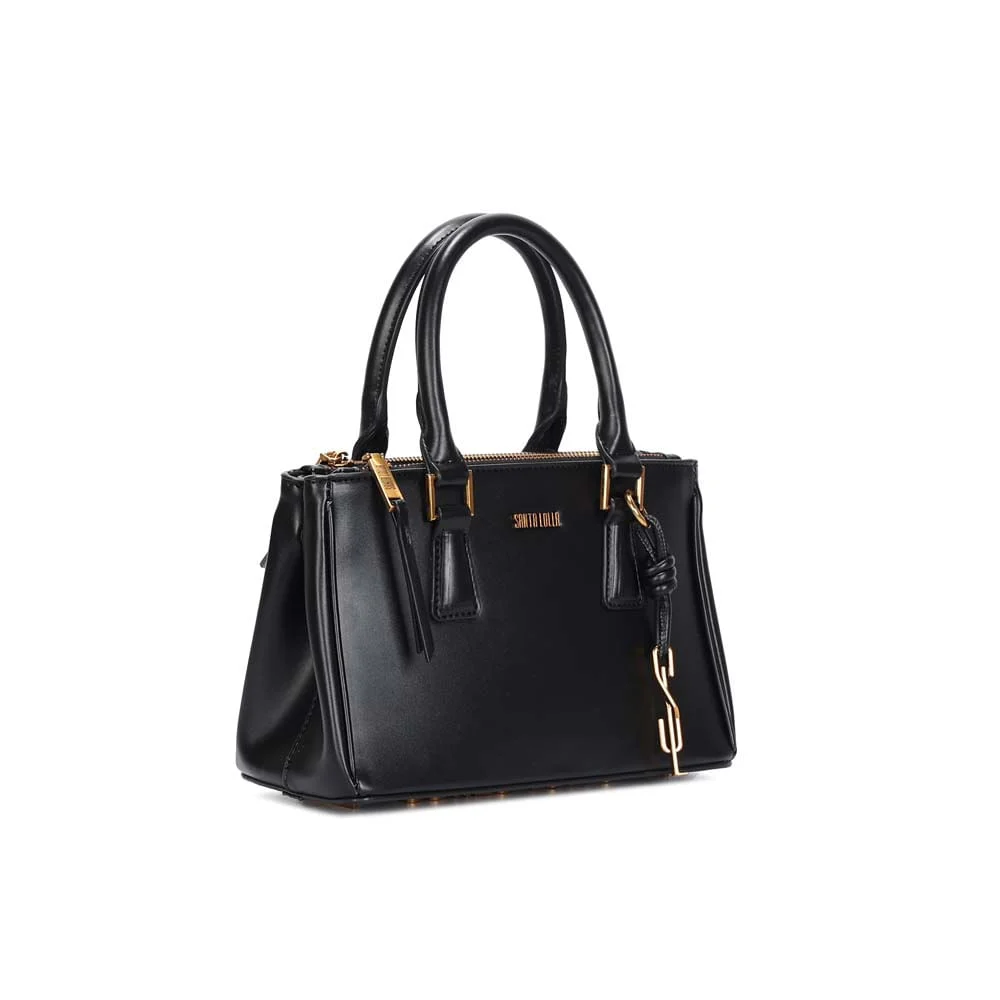 Bolsa Pequena Quadrada Soft Preta Transversal - vista 2 de 5