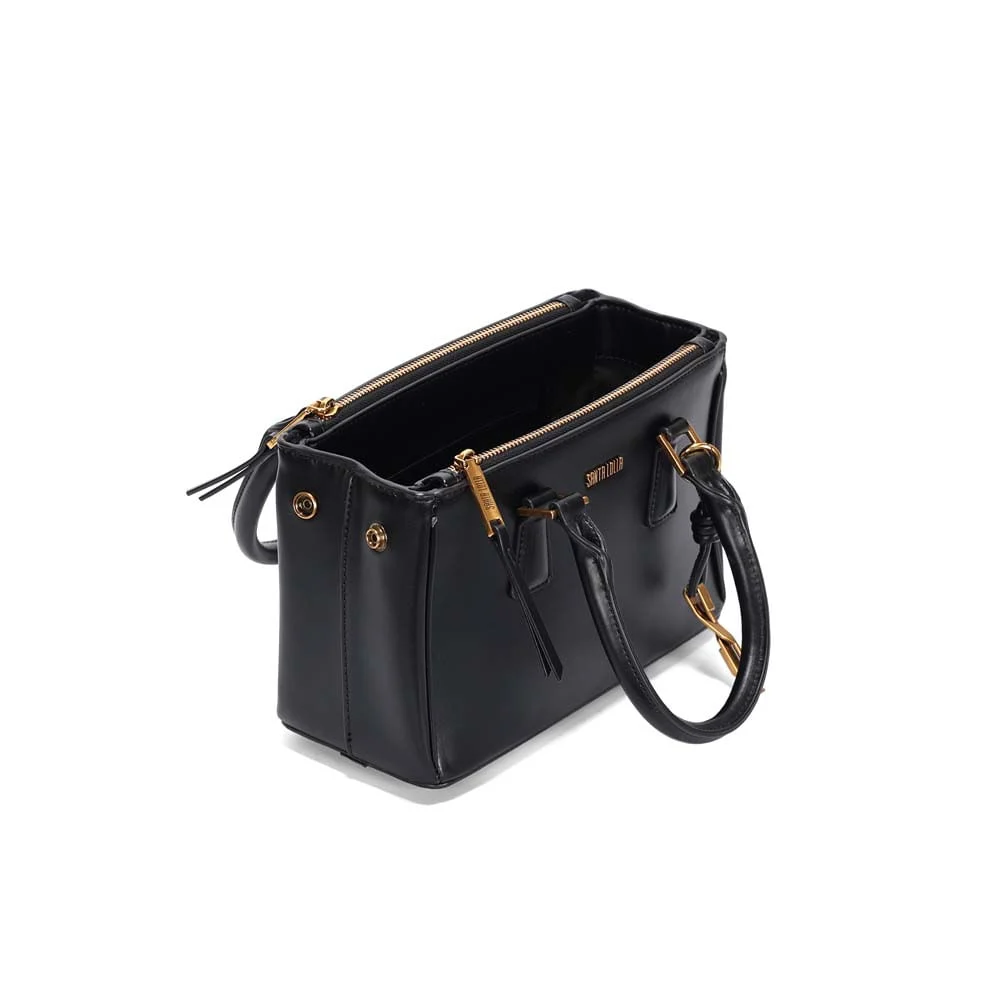 Bolsa Pequena Quadrada Soft Preta Transversal - vista 3 de 5