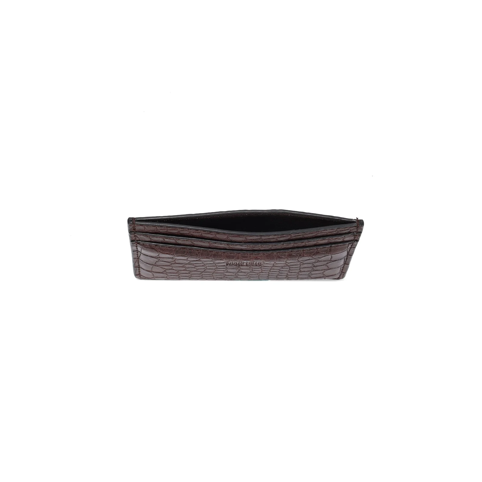 Porta Cartão Pequeno Croco Marrom Terracota - vista 2 de 2