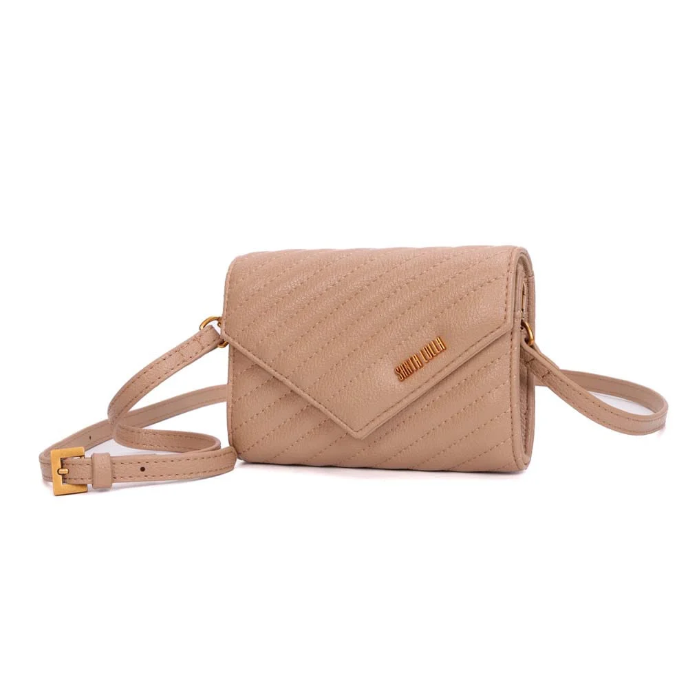 Bolsa Carteira Pequena Floater Matelassê Bege - vista 3 de 7