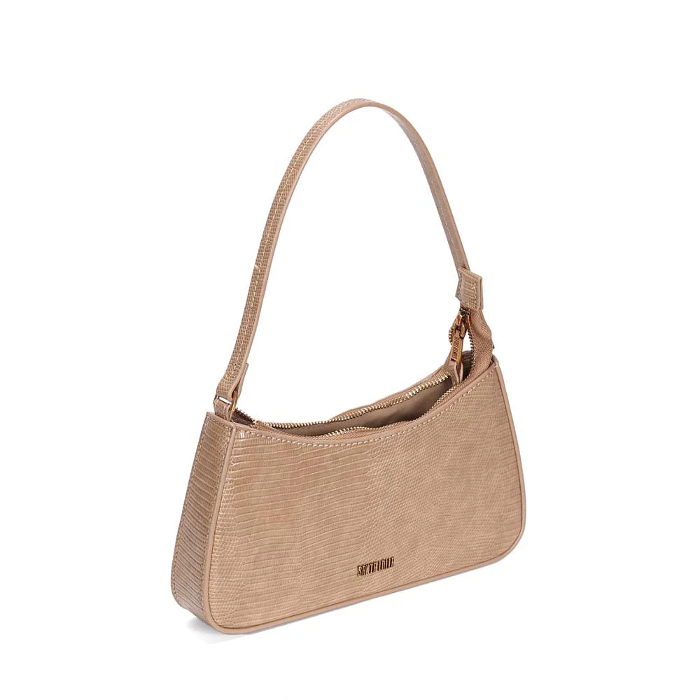Bolsa Baguete Média Lizard Texturizada Bege Areia - vista 2 de 2