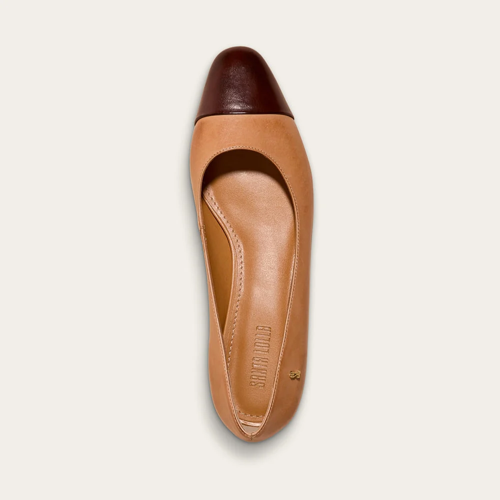 Sapatilha Couro Premium Bicolor Bico Fino Marrom - vista 2 de 2