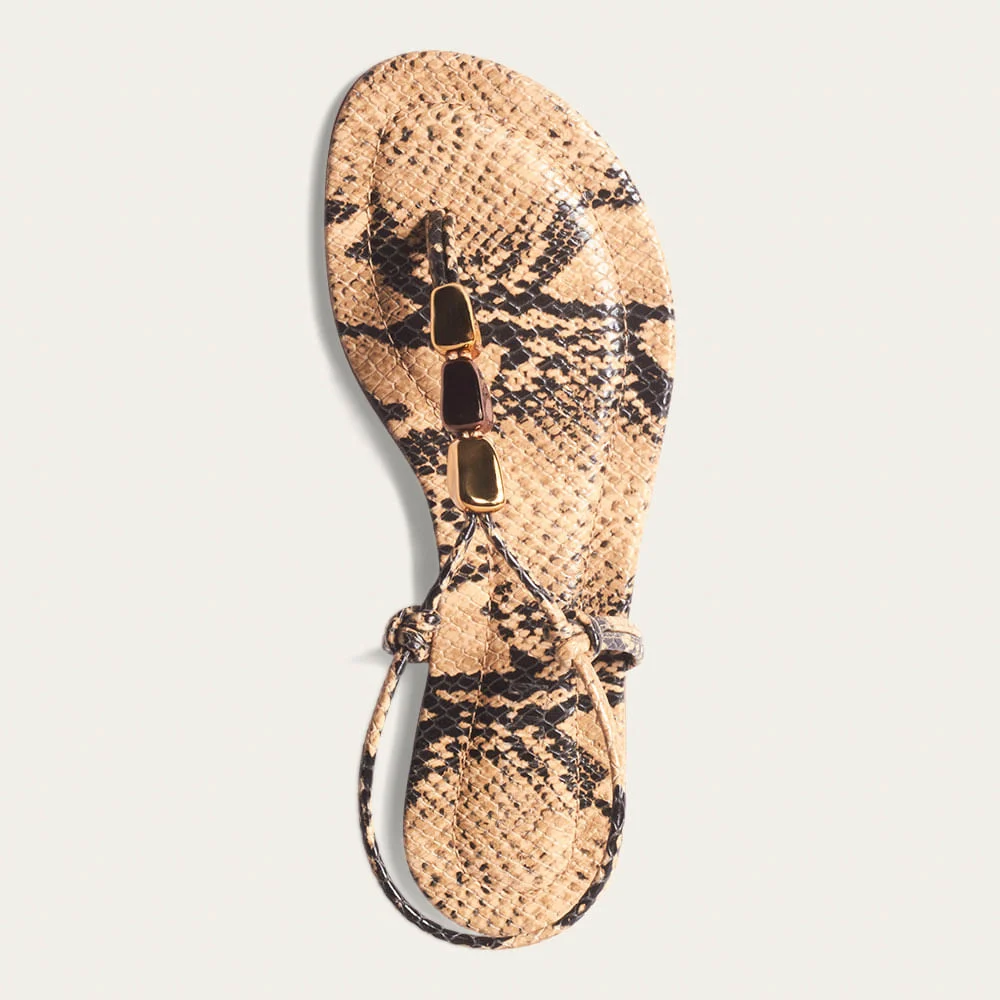 Rasteira Animal Print Cobra Pedraria - vista 3 de 3