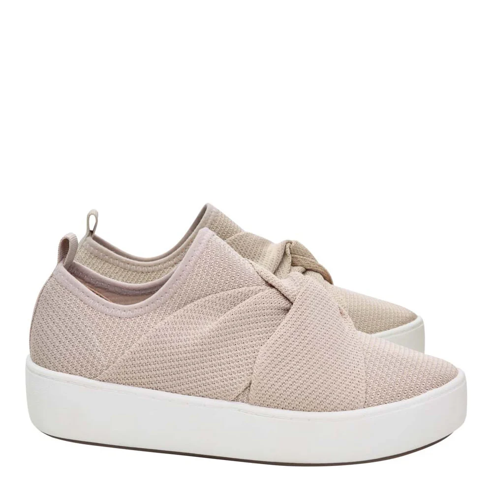 Tênis Slip On Knit Nó Bege - vista 3 de 4