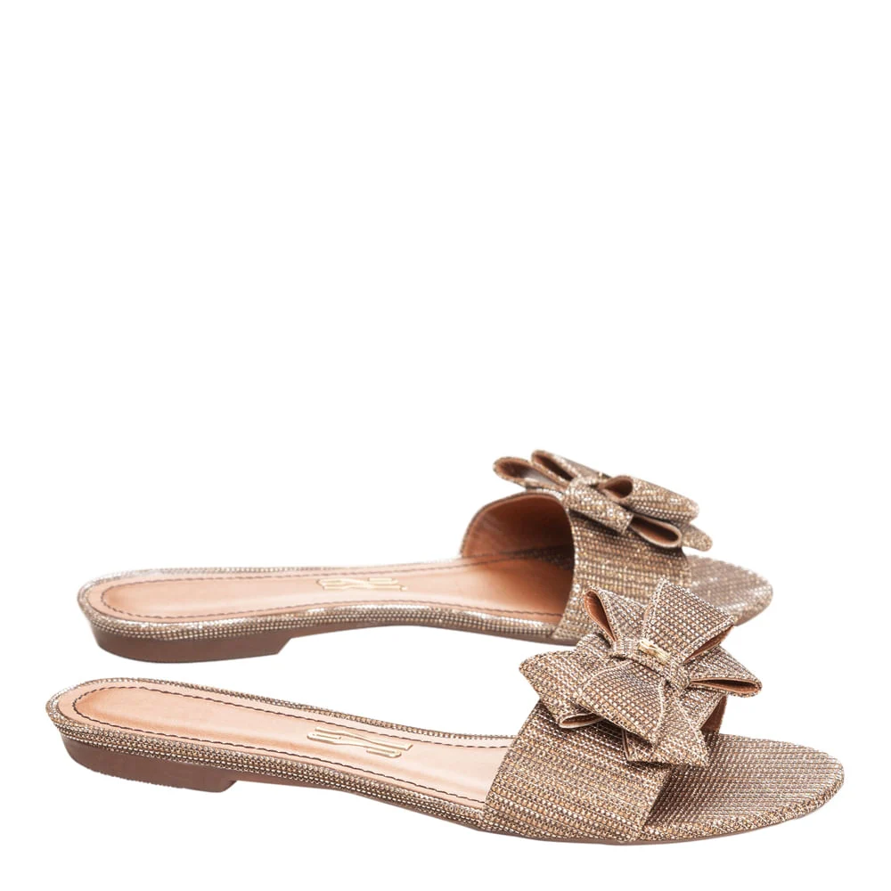 Rasteira Tecido Look Bronze - vista 3 de 4