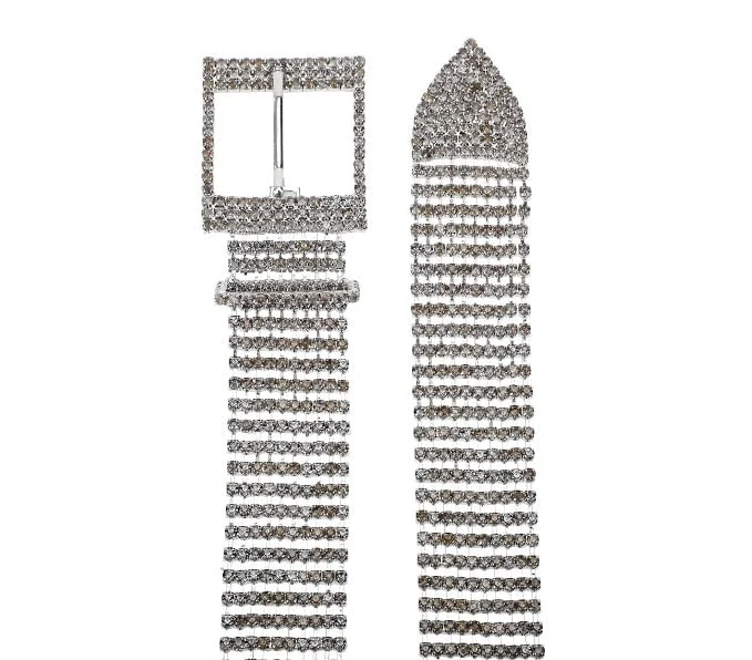 Cinto metal strass cinza - vista 2 de 2