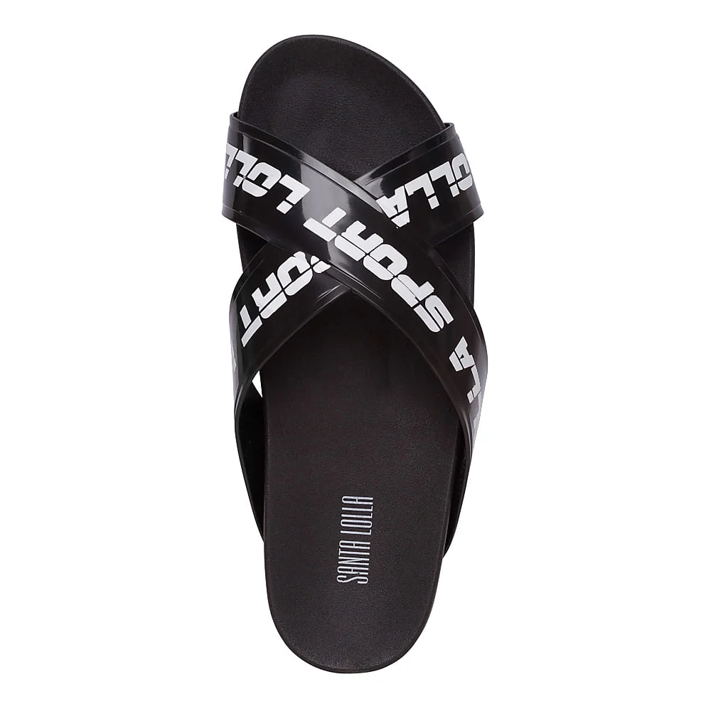 Slide Borracha Sport Cruzado Preto - vista 4 de 4