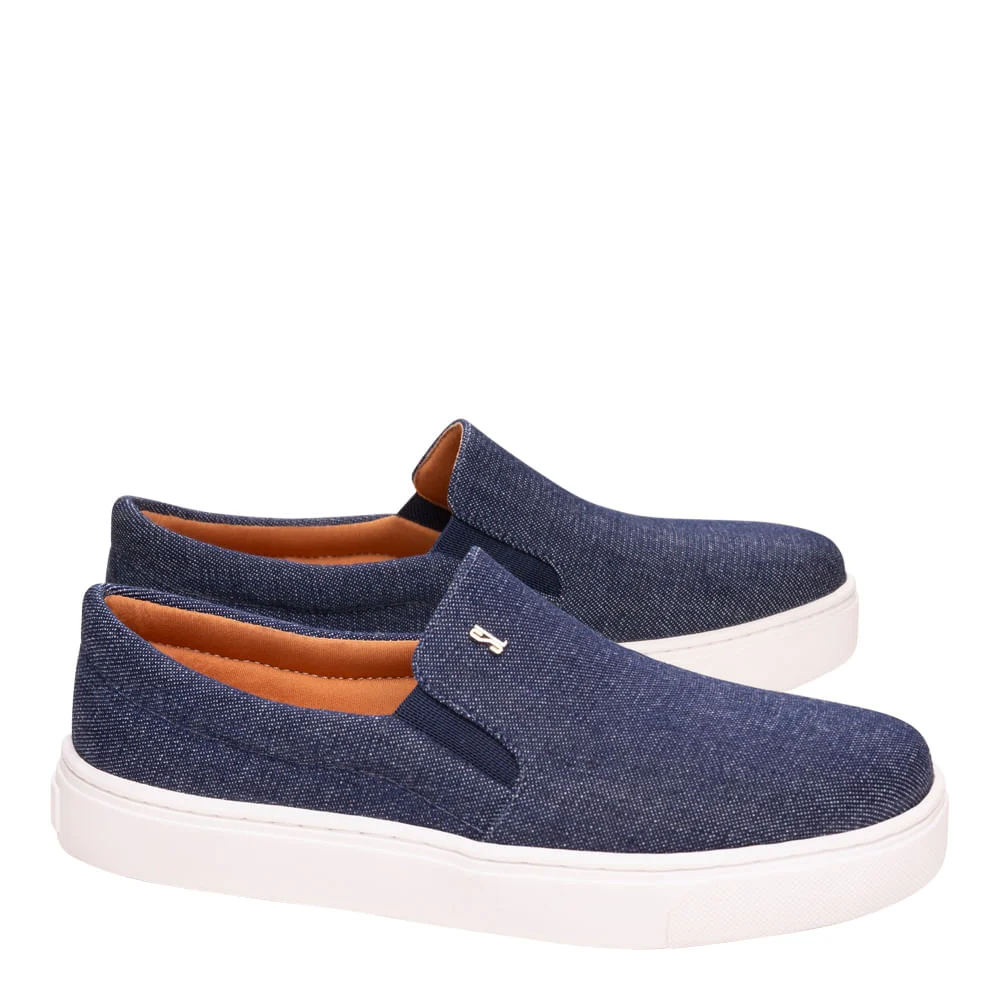 Tênis Slip On Jeans Azul - vista 2 de 4