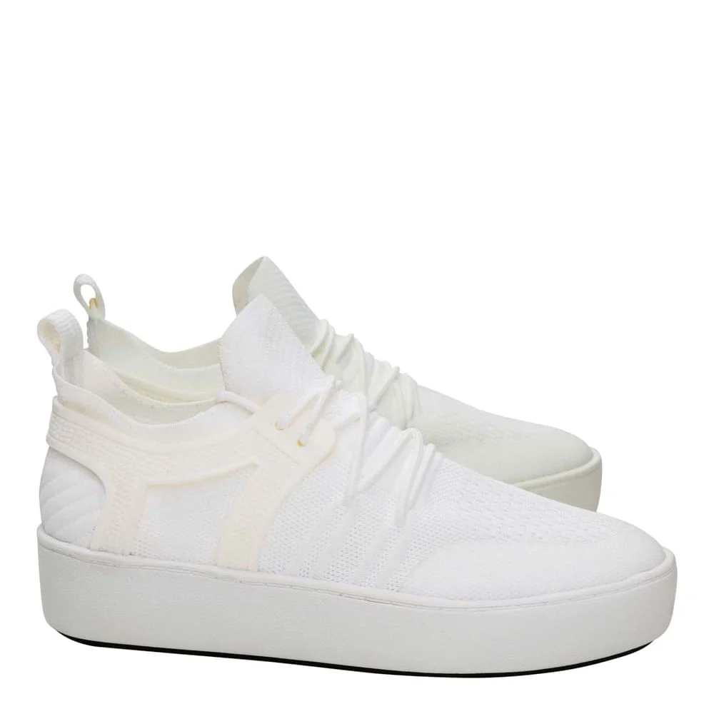 Tênis Knit Sola Alta Branco - vista 2 de 4