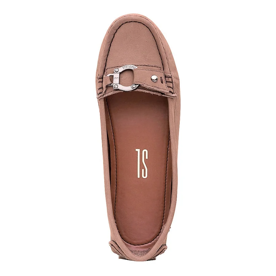 Mocassim Nobuck Fivela Bege - vista 3 de 3