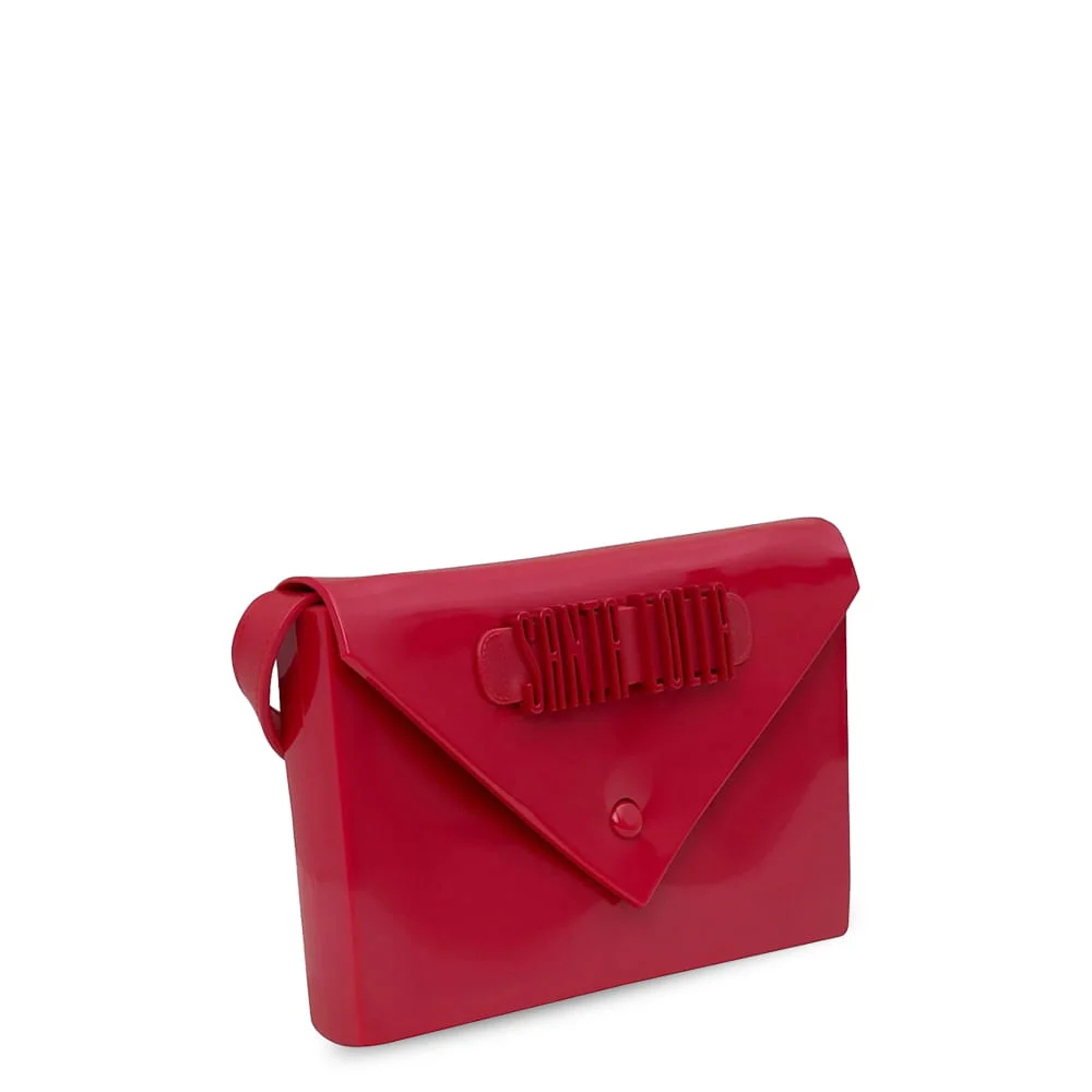 Bolsa Envelope Emborrachada Vermelha - vista 2 de 2