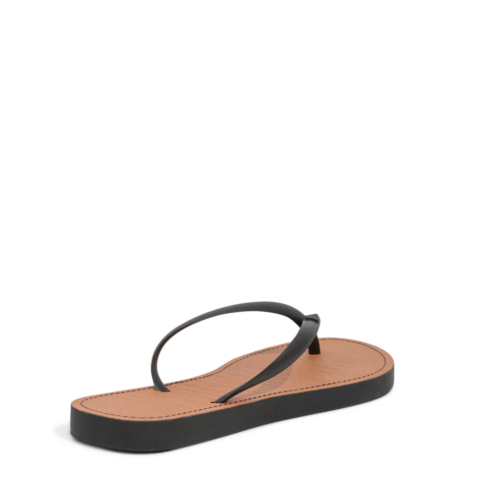 Flip Flop Borracha Preto e Bege - vista 4 de 4