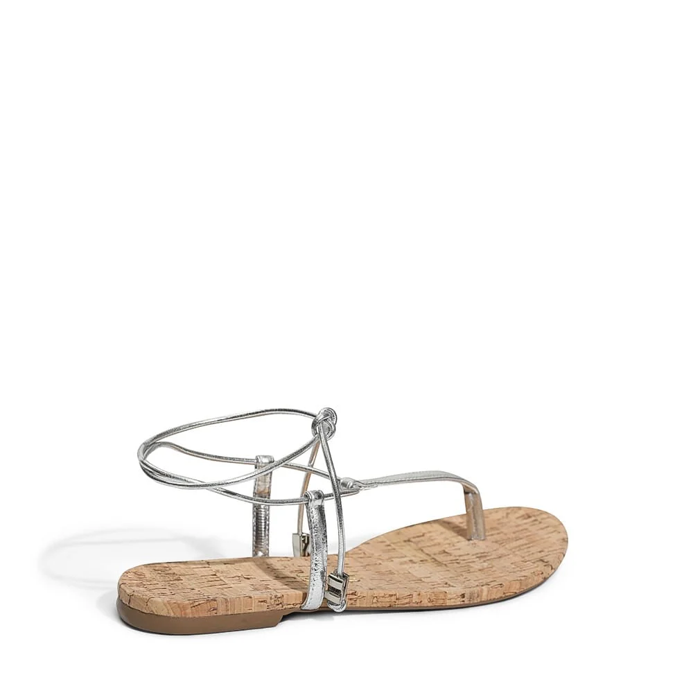 Rasteira Metalcolor Crinkle Prata - vista 3 de 4