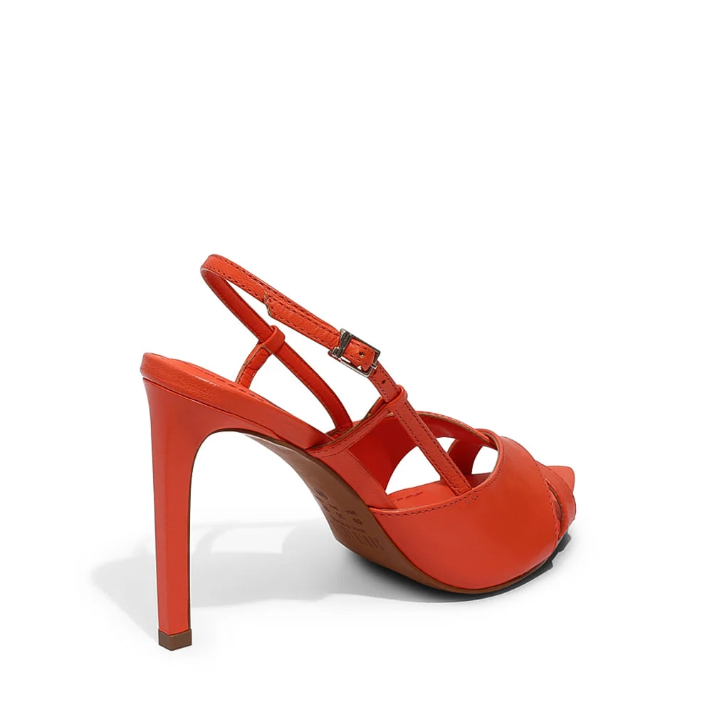 Peep Toe Couro Pelica Premium Flame - vista 2 de 3