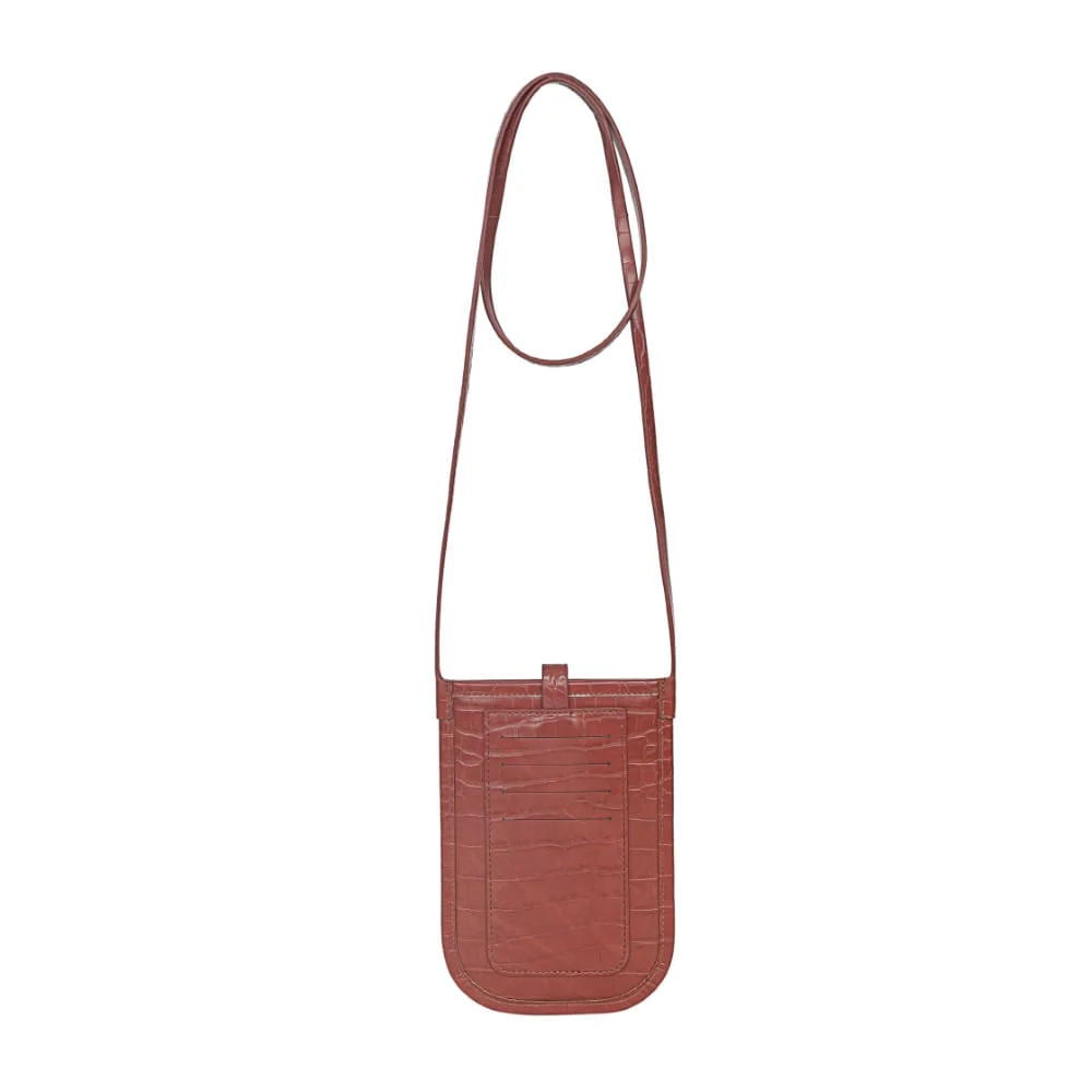 Bolsa Croco Alto Brilho Marrom Rust - vista 5 de 7