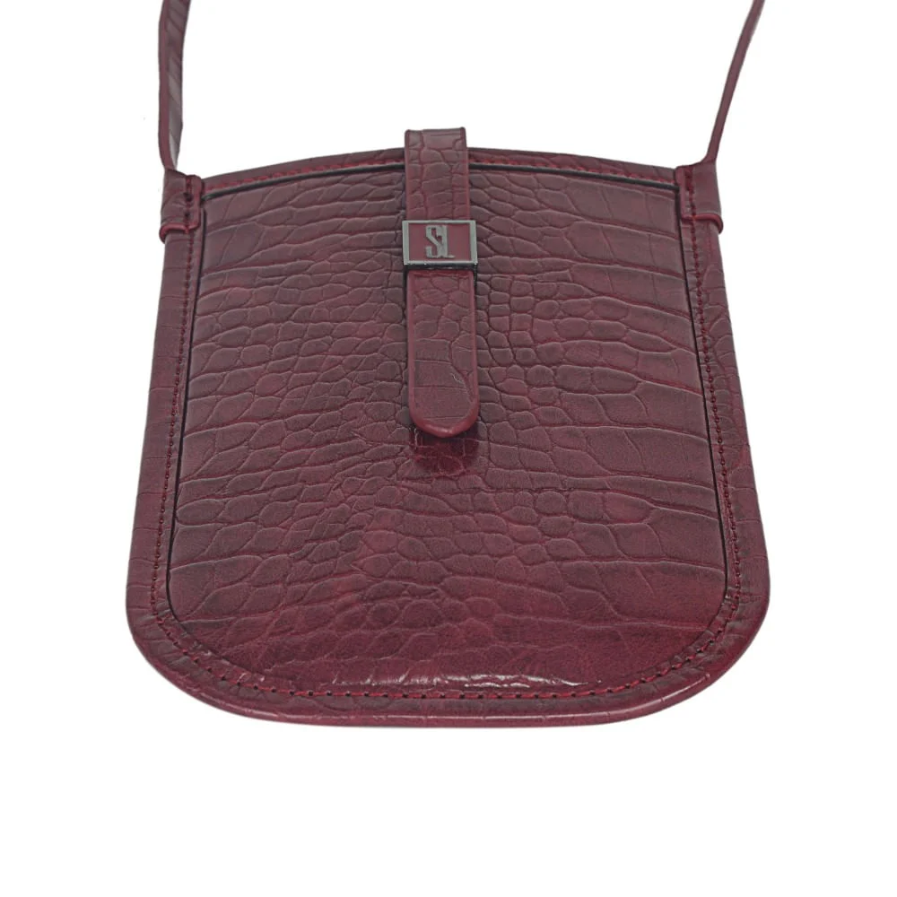 Bolsa Croco Alto Brilho Marrom Rust - vista 7 de 7