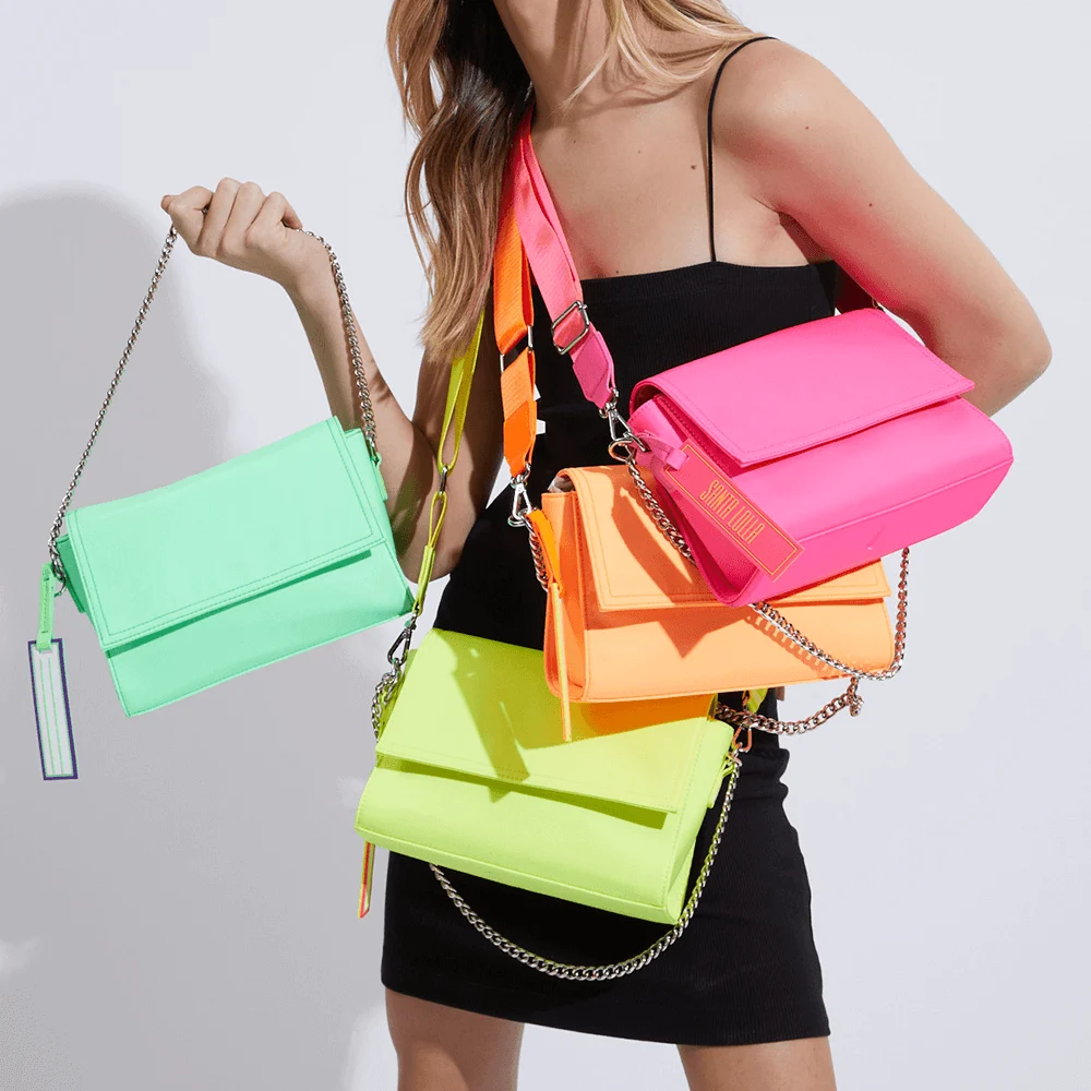 Bolsa Rosa Nylon Corrente Alça Média - vista 5 de 5