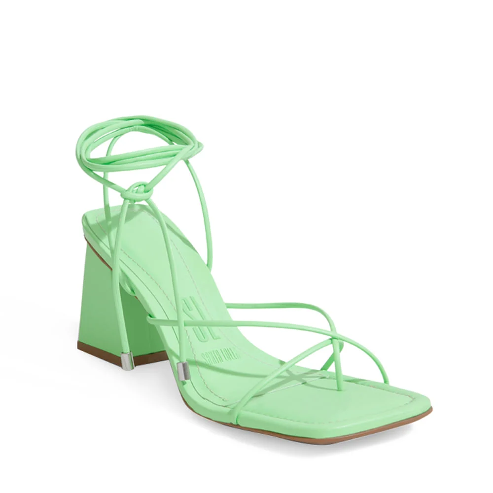 Sandália Napa Couro Pelica Soft Verde Menta - vista 3 de 4