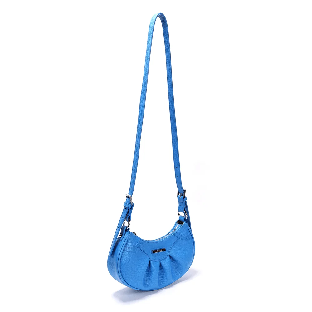 Bolsa Tiracolo Meia Lua Drapeada Azul Piscine - vista 6 de 6