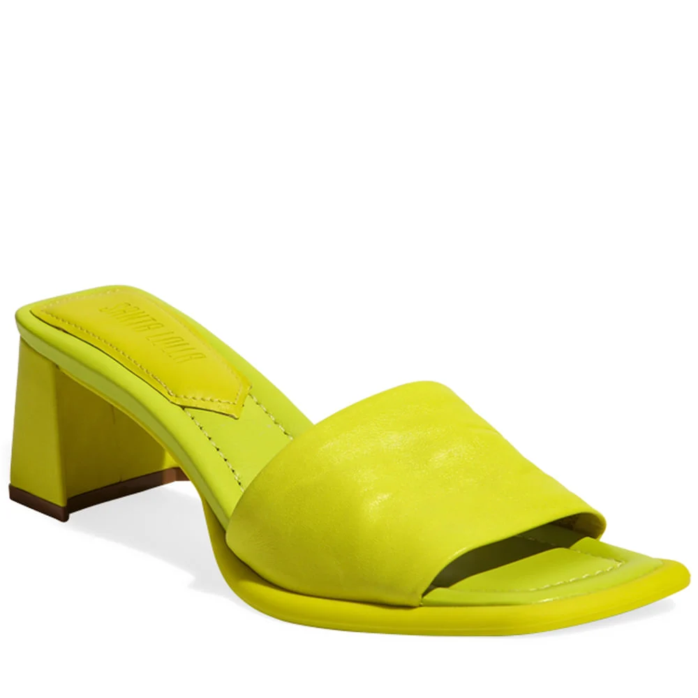 Mule Couro Nobre Soft Limão - vista 3 de 3