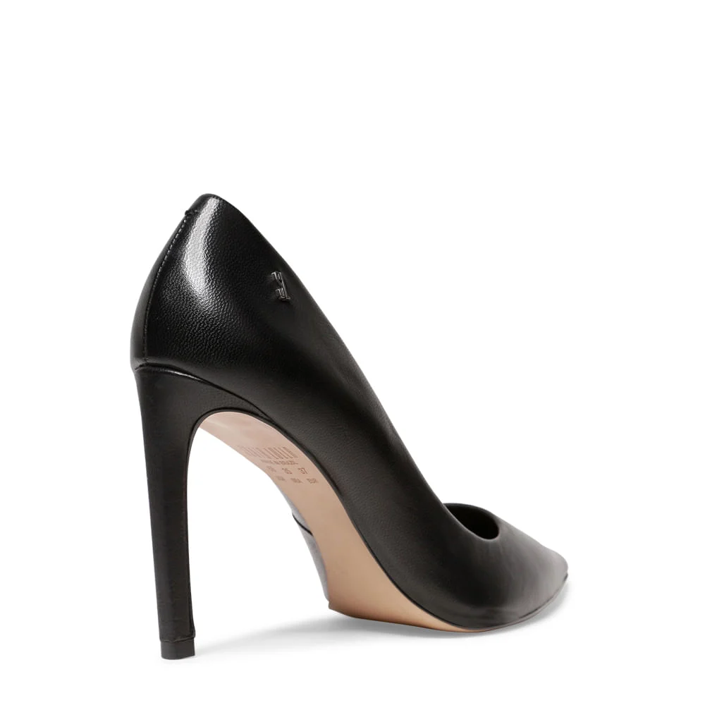 Sapato Scarpin Preto Couro Salto Alto Fino - vista 3 de 3