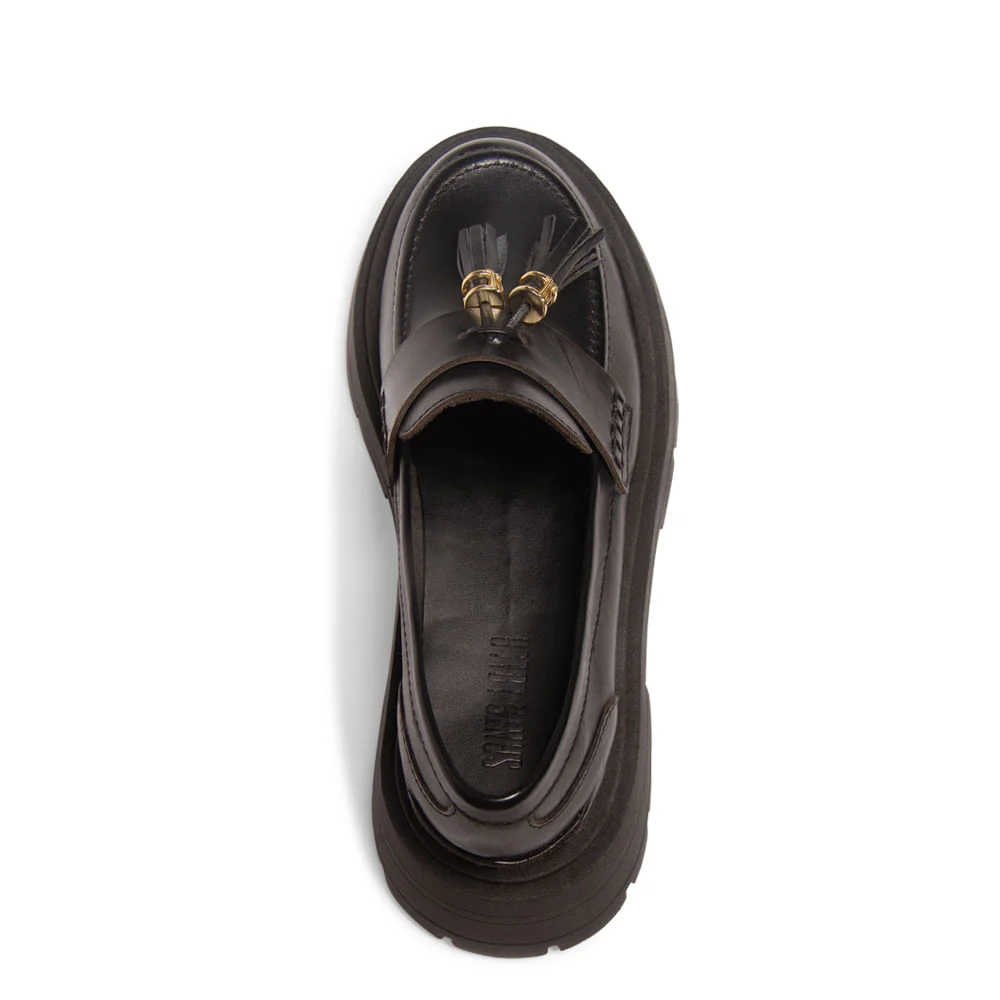Mocassim Couro Soft Preto Tratorado - vista 3 de 5