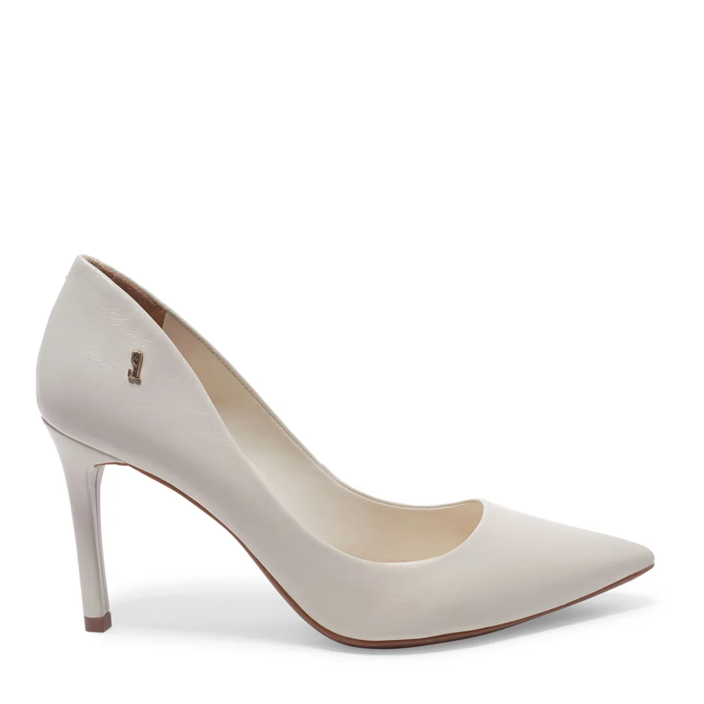 Scarpin Couro Pelica Soft Branco Marfim - vista 1 de 3