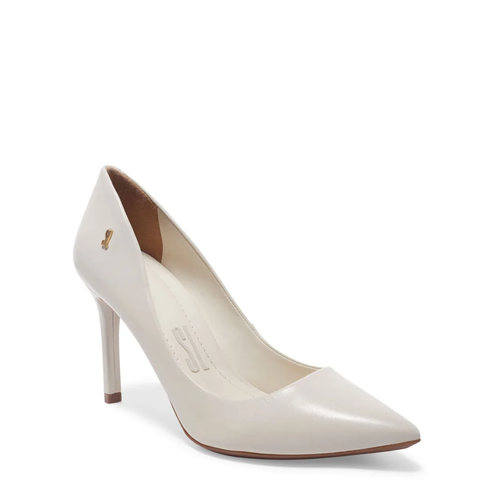 Scarpin Couro Pelica Soft Branco Marfim - vista 2 de 3