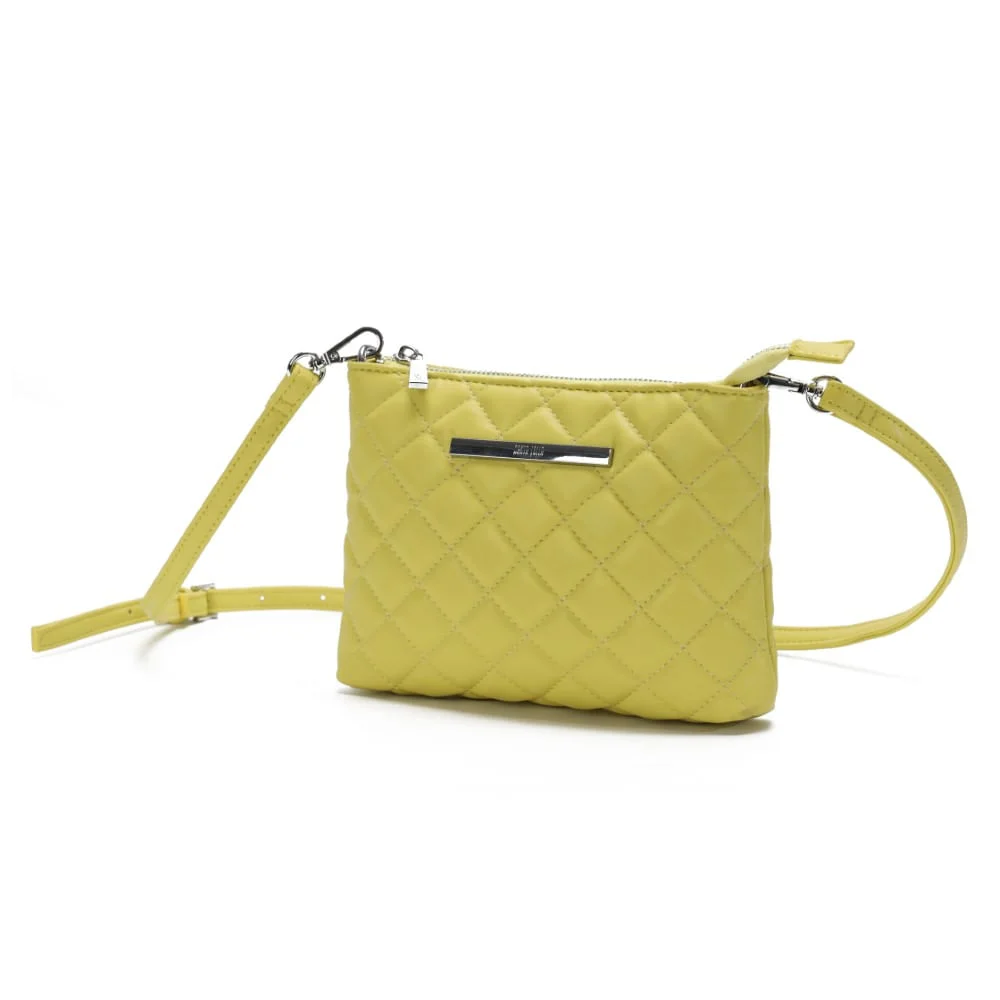 Bolsa Transversal Verde Limão Matelassê Alça Fina - vista 3 de 7