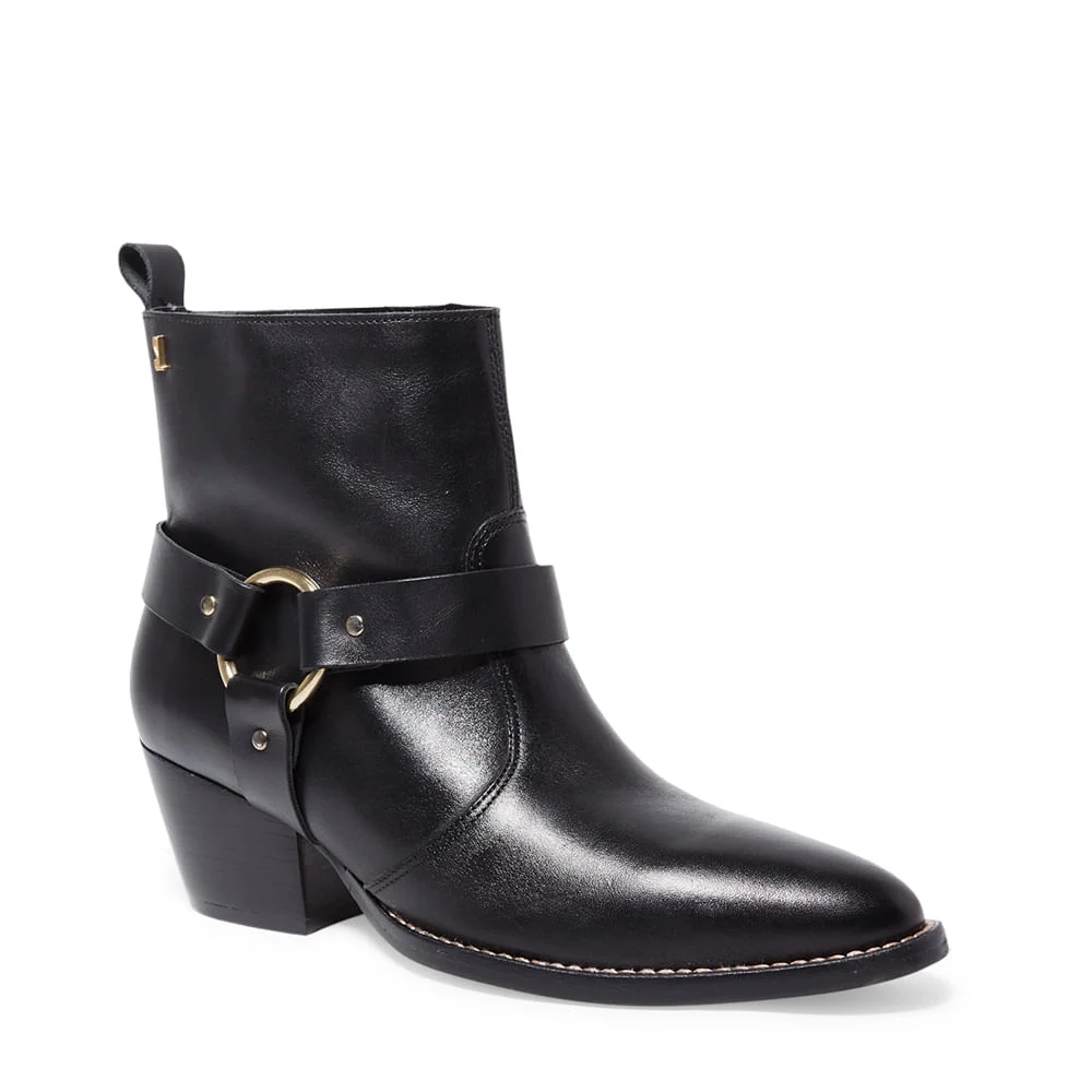 Bota Western Preta Couro Cano Baixo - vista 3 de 4
