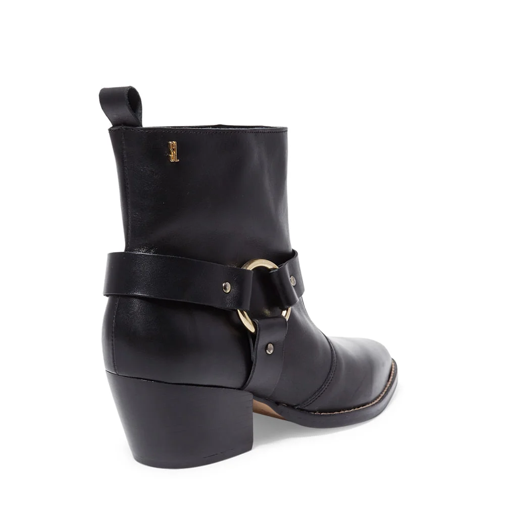Bota Western Preta Couro Cano Baixo - vista 4 de 4