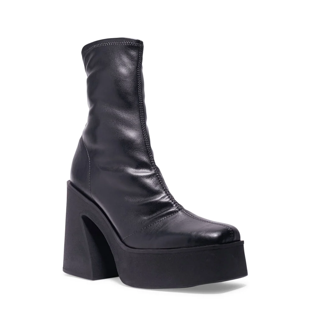 Bota Meia Pata Preta Stretch Cano Médio - vista 2 de 3