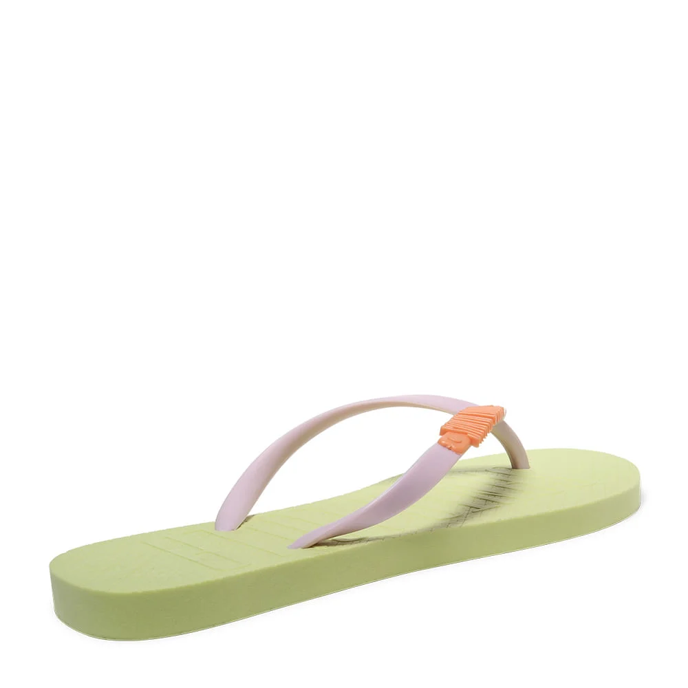 Flip Flop Verde Borracha Tiras Lilás - vista 4 de 4