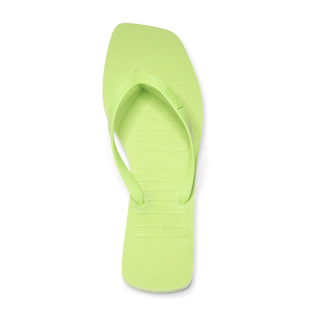 Flip Flop Verde Borracha Slim Bico Quadrado - vista 2 de 4
