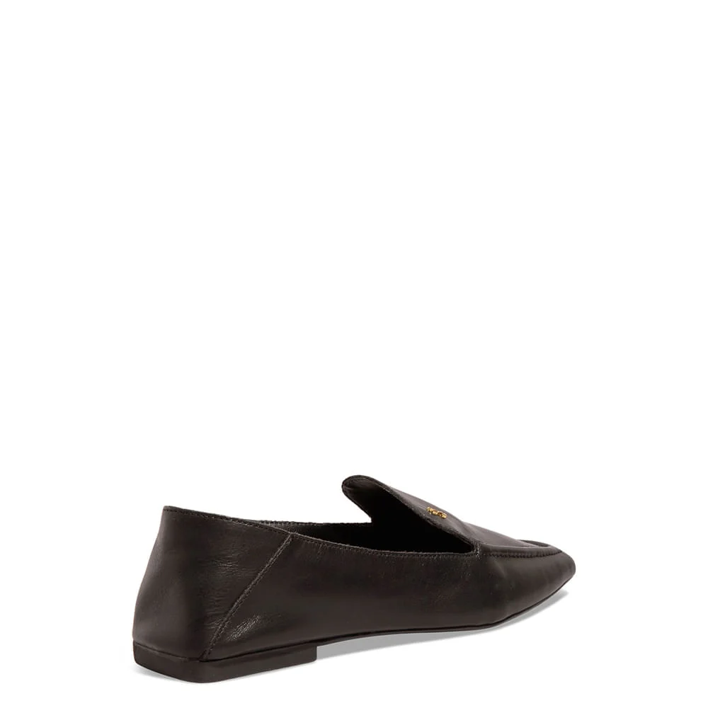 Mocassim Couro Nobre Soft Preto Bico Quadrado - vista 3 de 4
