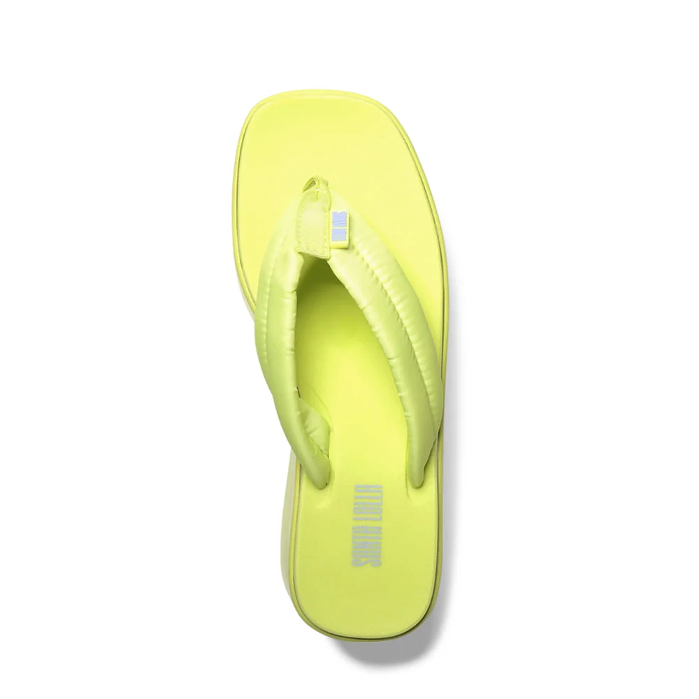 Sandália Papete Thong Plataforma Flatform de Borracha Verde - vista 4 de 4