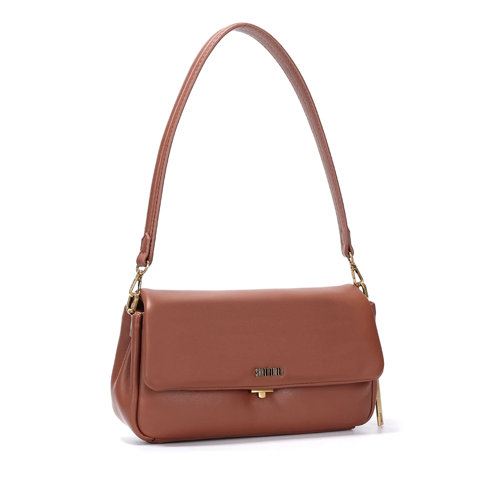 Bolsa Baguete Soft Média Marrom Alça Dupla - vista 2 de 3
