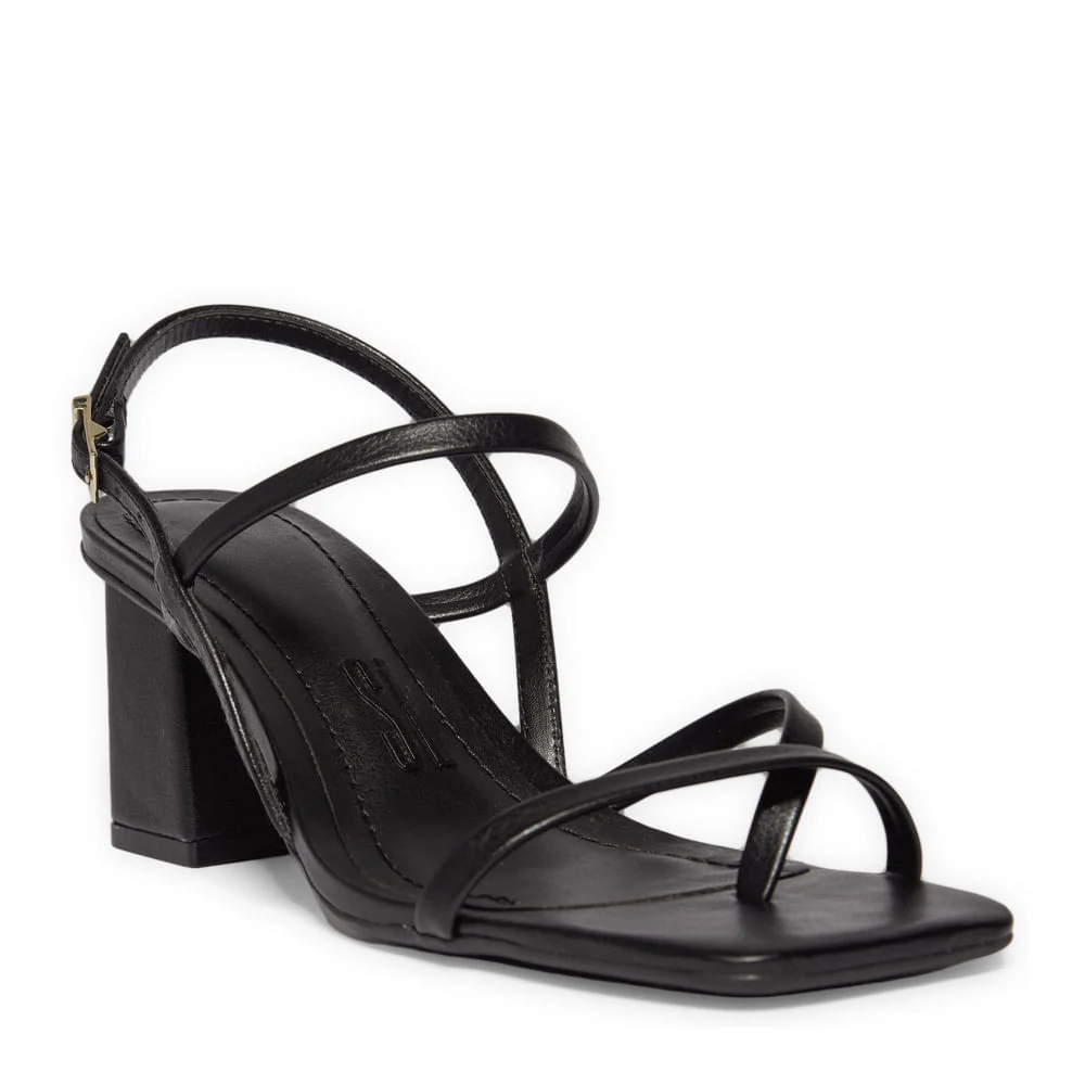 Sandalia Floater Lux Preto Salto Bloco - vista 2 de 3