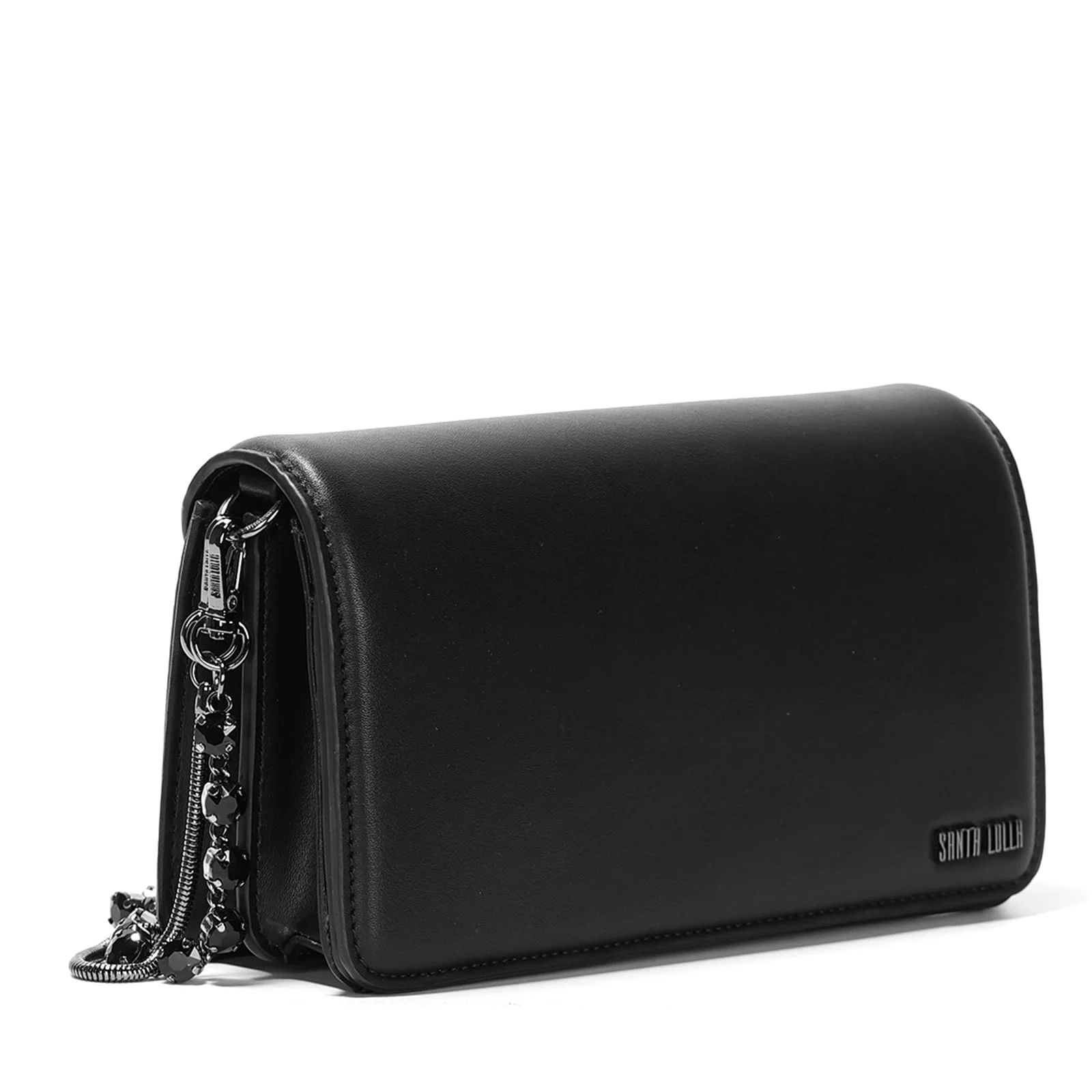 Bolsa Preta Alça Corrente Pedraria - vista 2 de 4