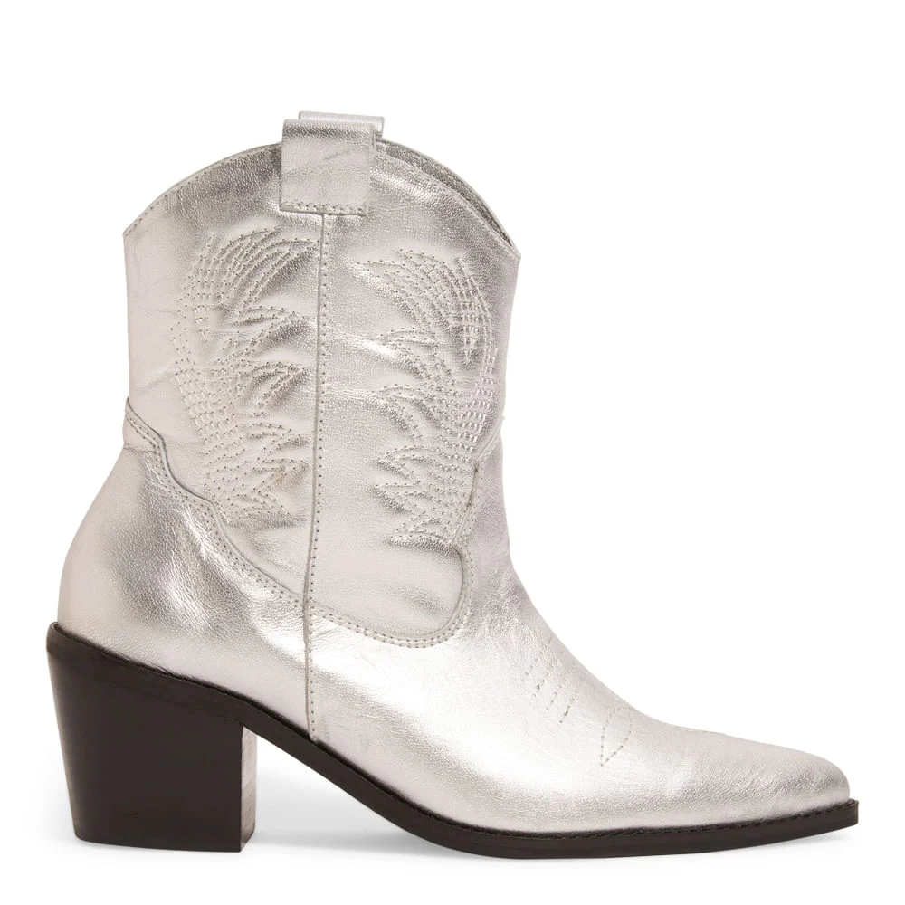Bota Western Prata Cano Baixo Salto Grosso Couro - vista 2 de 5